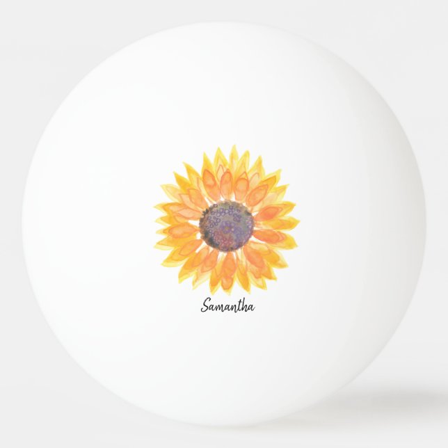 Personalised Sunflower Ping Pong Ball (Front)