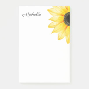 Personalised Sunflower Post-it Notes