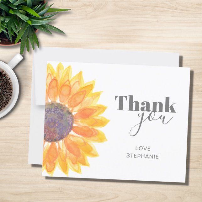 Personalised Sunflower Thank You Card (Creator Uploaded)