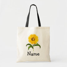 Personalised Sunflower Tote Bag | 2-sided design