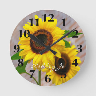 Personalised Sunflower Wall Clock