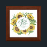 Personalised Sunflower Wedding Gift Box<br><div class="desc">For further customisation,  please click the "Customise" button and use our design tool to modify this template. If the options are available,  you may change text and image by simply clicking on "Edit/Remove Text or Image Here" and add your own. Designed by Freepik.</div>