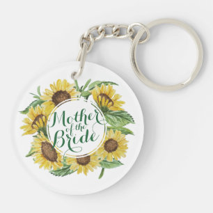 Personalised Sunflower Wreath Wedding Keychain
