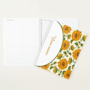 Personalised Sunflowers and text Planner