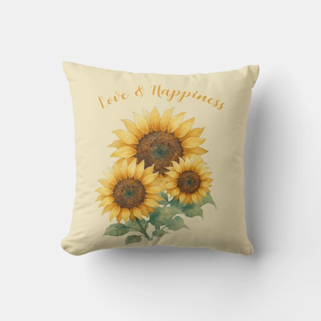 Personalised sunflowers lover gift cushion (Front)
