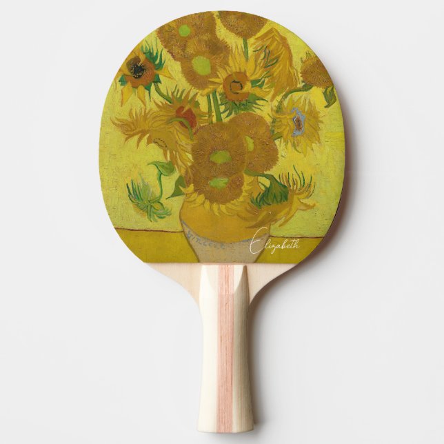 Personalised-Sunflowers (series) Vincent van Gogh Ping Pong Paddle (Front)