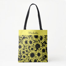 personalised sunflowers tote bag