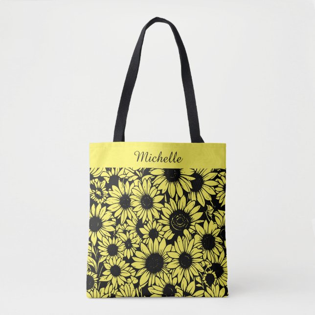 personalised sunflowers tote bag (Front)