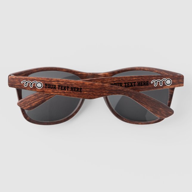 Personalised sunglasses and custom volleyball logo (Back)