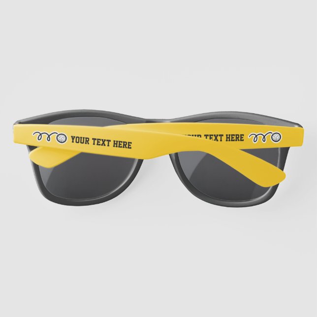 Personalised sunglasses and custom volleyball logo (Back)