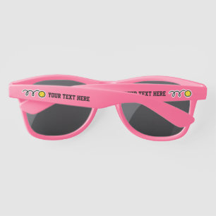 Personalised sunglasses with custom softball logo