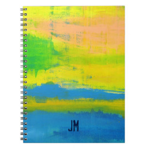 Personalised Sunny Yellow Grunge Abstract Art Draw Notebook