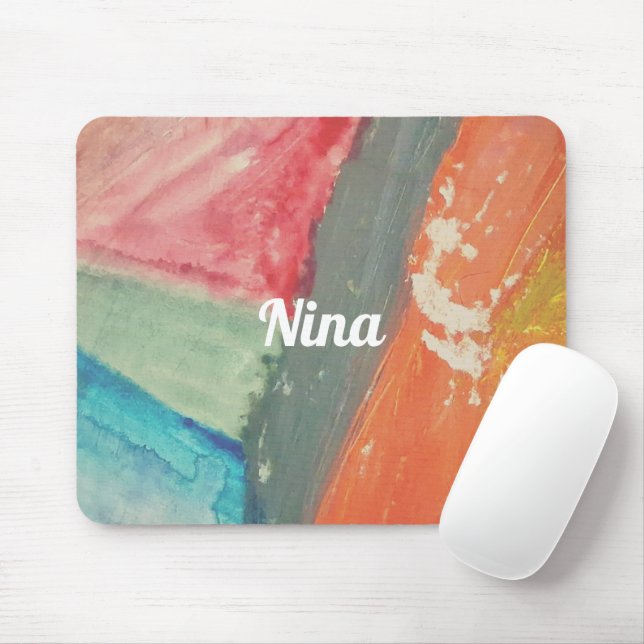 Personalised "Sunset Horizon" Artistic Abstract Mouse Pad (With Mouse)