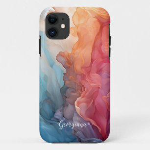 Personalised Sunset on Sea Alcohol Ink Phone Case
