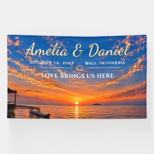 Personalised Sunset Wedding Indoor Vinyl Banner