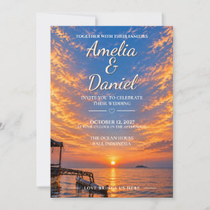 Personalised Sunset Wedding Invitation