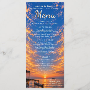 Personalised Sunset Wedding Menu