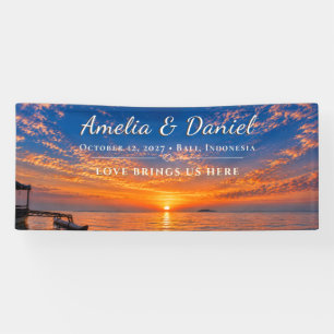 Personalised Sunset Wedding Vinyl Banner
