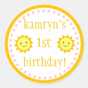 Personalised Sunshine 1st Birthday Sticker