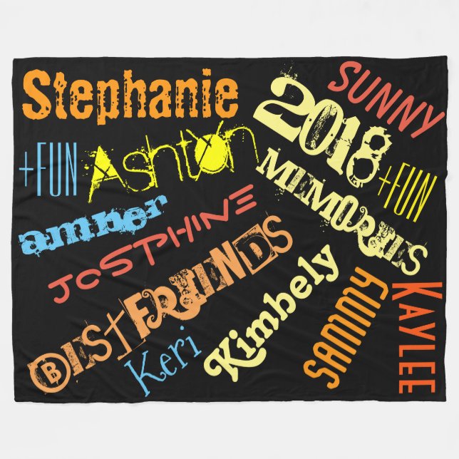 Personalised Sunshine Blanket 8 to 10 Names (Front (Horizontal))