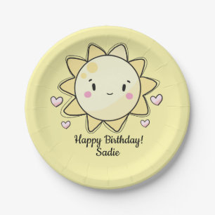 Personalised Sunshine Happy Birthday Paper Plate