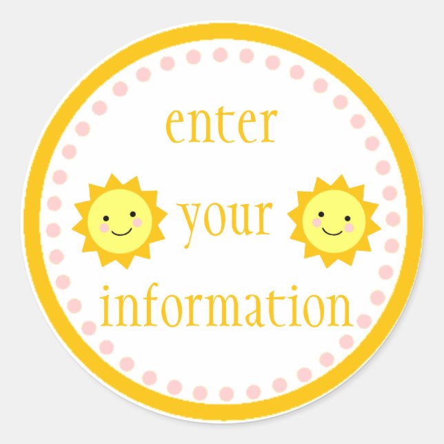 Personalised Sunshine Sticker (Front)