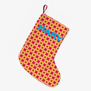 Personalised Super Cute Yellow and Pink Polka Dot Small Christmas Stocking