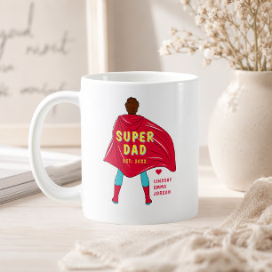 Personalised Super Dad Mug Custom Kids Names