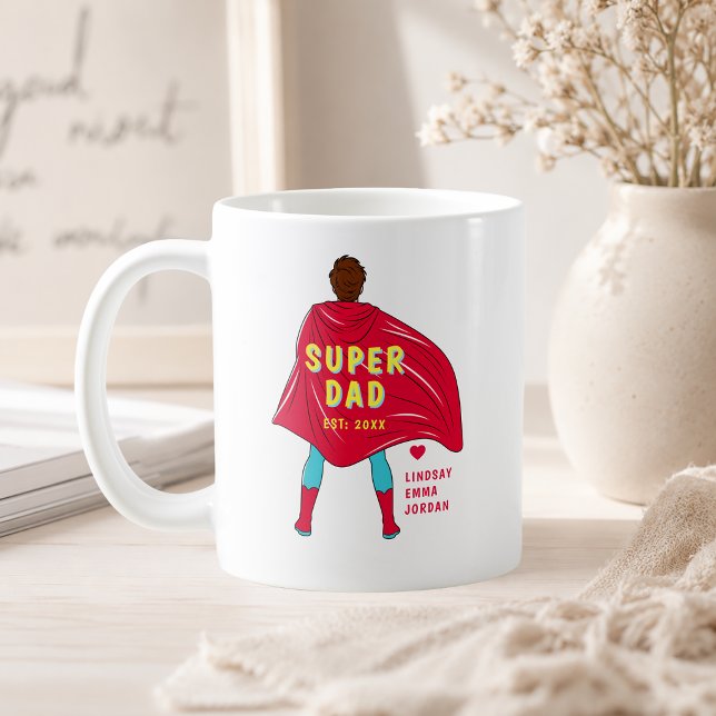 Personalised Super Dad Mug | Custom Kids Names (Personalized Super Dad Mug | Custom Kids Names)