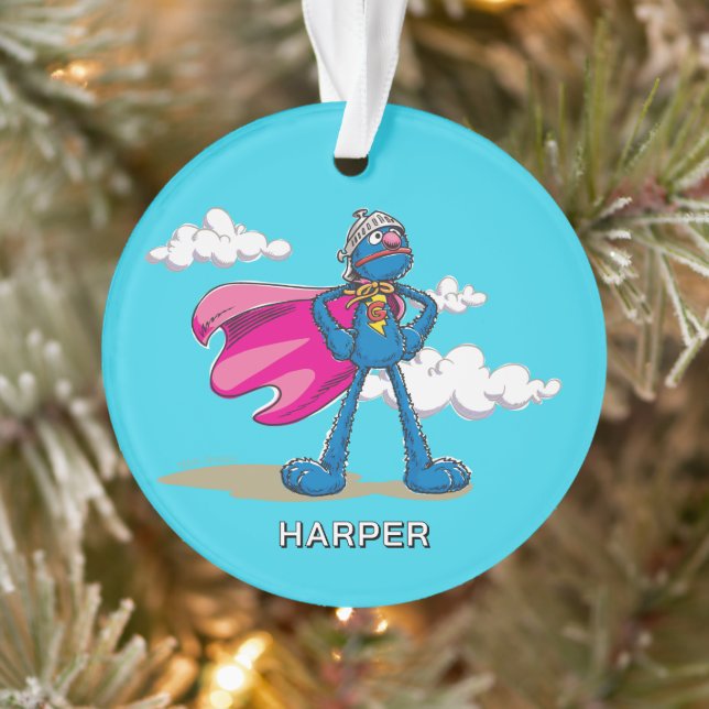 Personalised Super Grover | Custom Name & Photo Ornament (Tree)