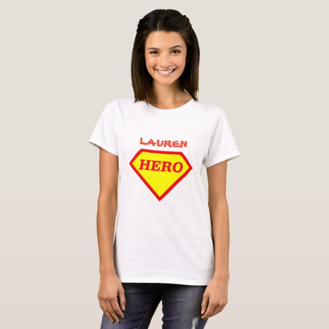 Personalised Super Hero Ladies T-Shirt (Front Full)