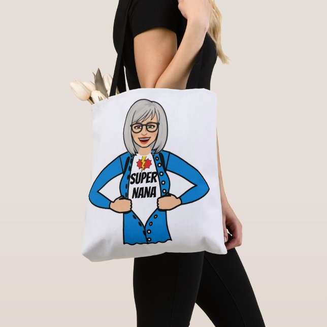 Personalised Super Nana Tote Bag (Close Up)