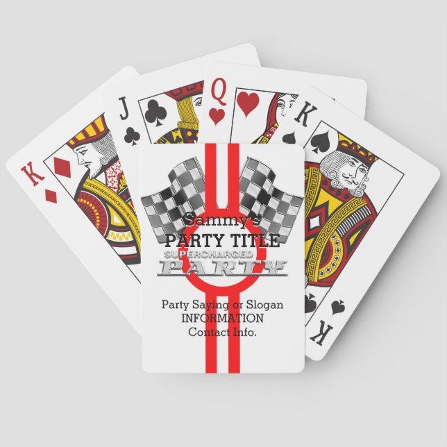 Personalised Supercharged Performance Party Playing Cards (Back)