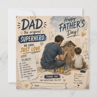 Personalised Superhero Dad Greeting Card