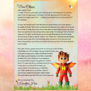 Personalised Superhero Kindness Letter Printable  Invitation