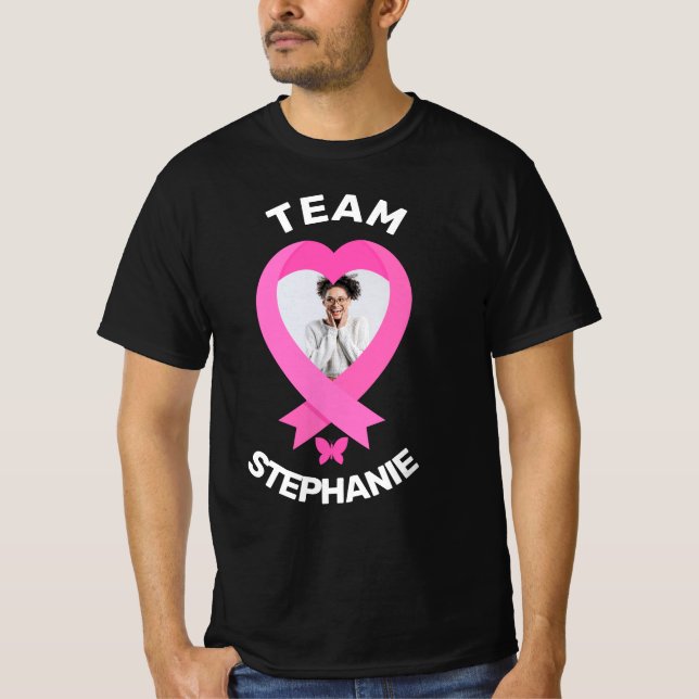Personalised Support Team Breast Cancer Awareness T-Shirt (Front)