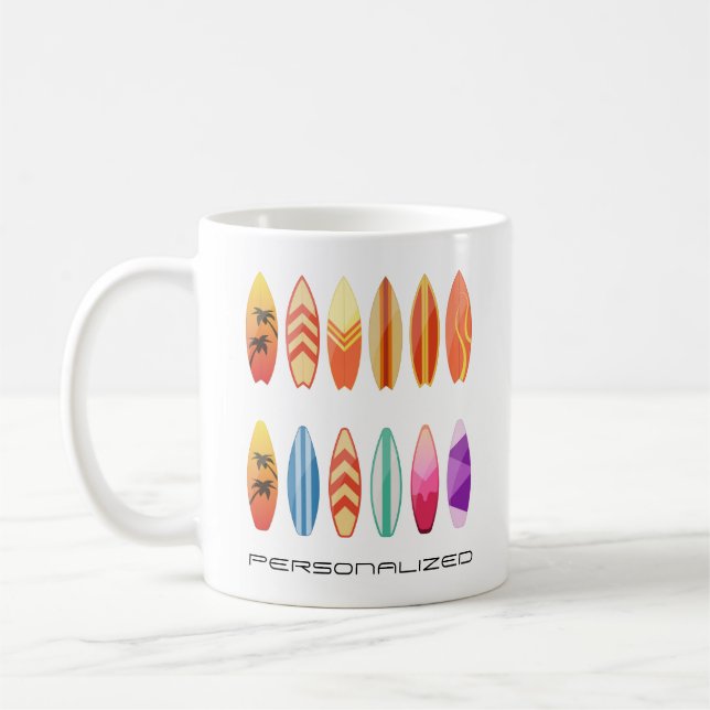 Personalised Surfboards Mug (Left)