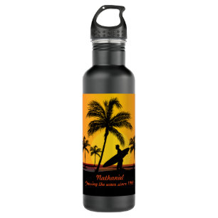 Personalised Surfer surfing chasing the wave 710 Ml Water Bottle