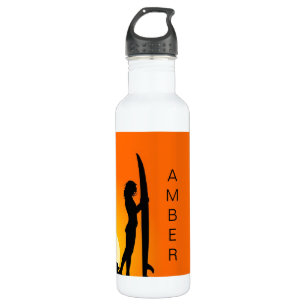 Personalised Surfing Lady Water bottle