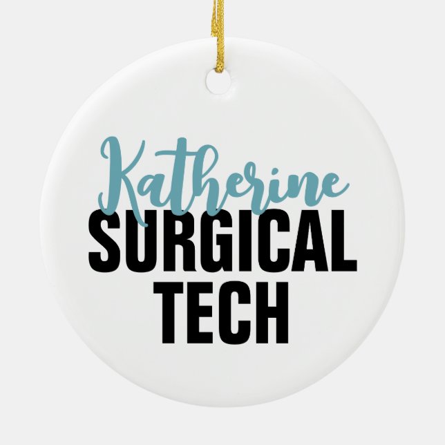 Personalised Surgical Tech | Surgical Technologist Ceramic Tree Decoration (Back)