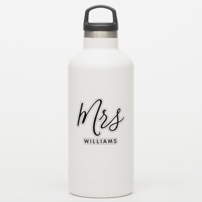 Personalised Surname Bride to Be Mrs Vinyl Cut Out (Waterbottle)