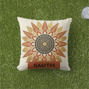 Personalised Surname & Initial Afrohemian Pillow