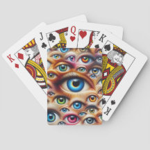Personalised Surreal Eyes Playing Cards