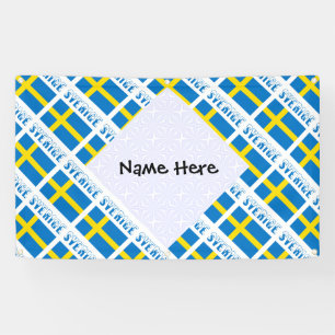 Personalised Sverige Flagge Tiled Banner