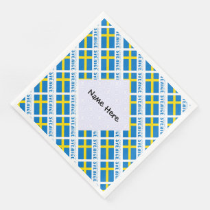 Personalised Sverige Flagge Tiled Napkin