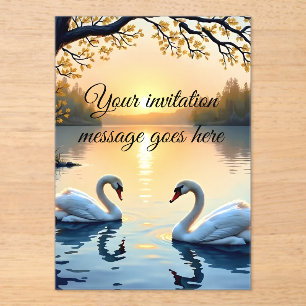 Personalised Swan Couple Invitation