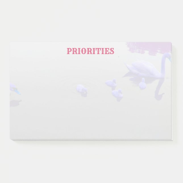 Personalised Swan Lake Post-it Notes (Front)