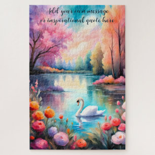 Personalised Swan Lake Serenity Jigsaw Puzzle