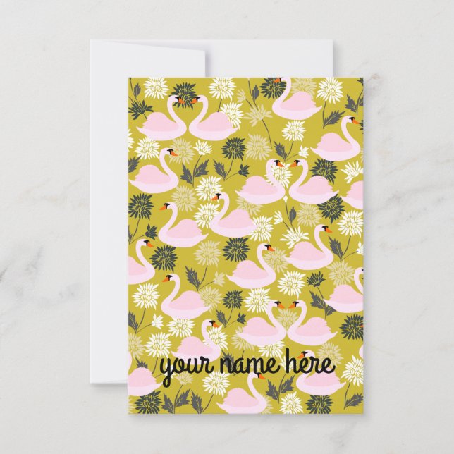 Personalised Swan Notecards (Front)