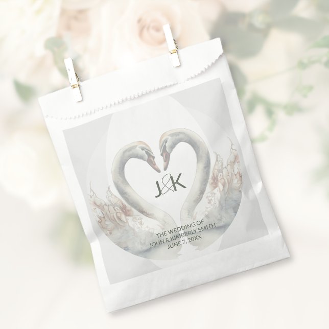 Personalised Swan Wedding Favour Bags (Personalized Swan Wedding Favor Bag)